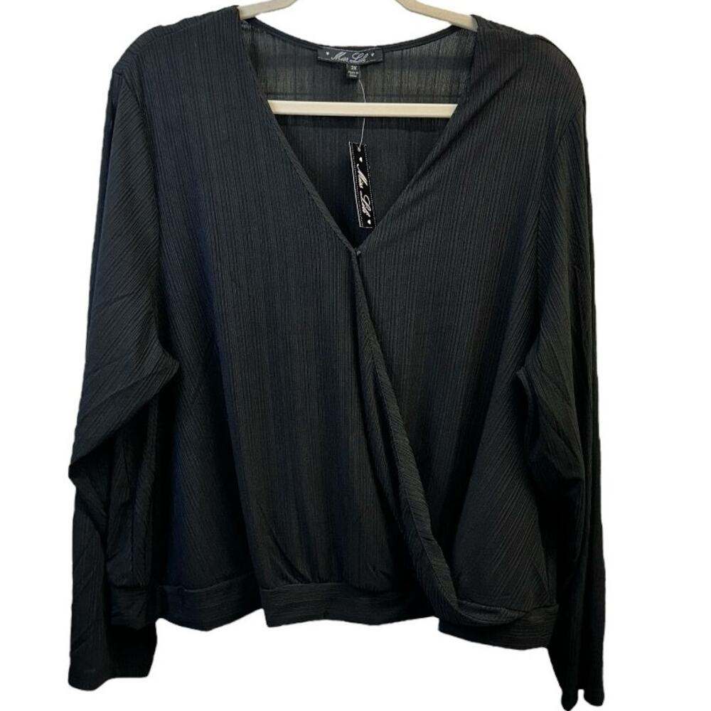Miss Lili Black Long Sleeve Top Size 3X
